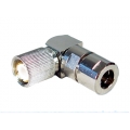 Coaxial Connector 1.6/5.6 Right Angle Male Clamp